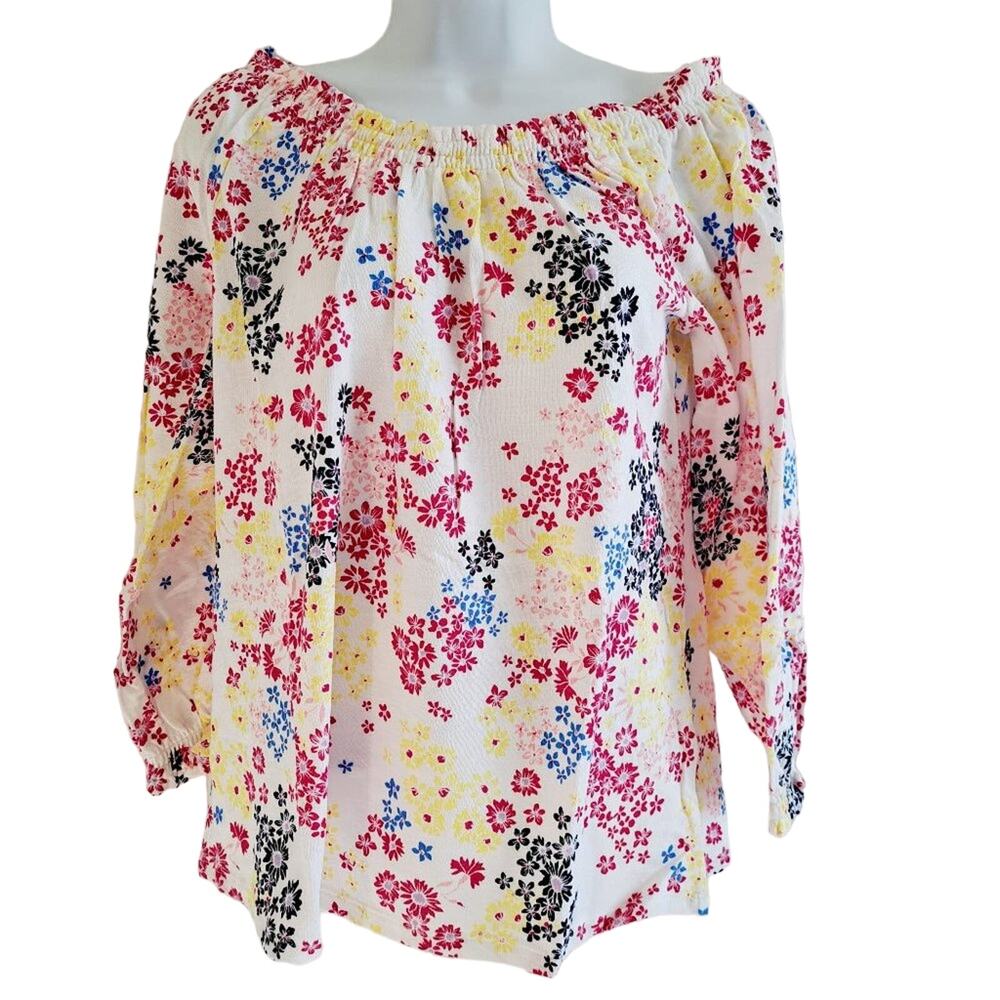 Style & Co Long Sleeve Floral Print Top